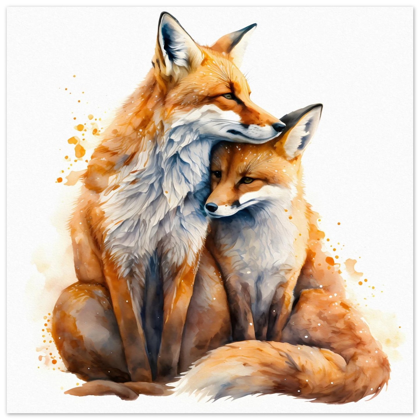Renards amoureux 24"x24" vue avant