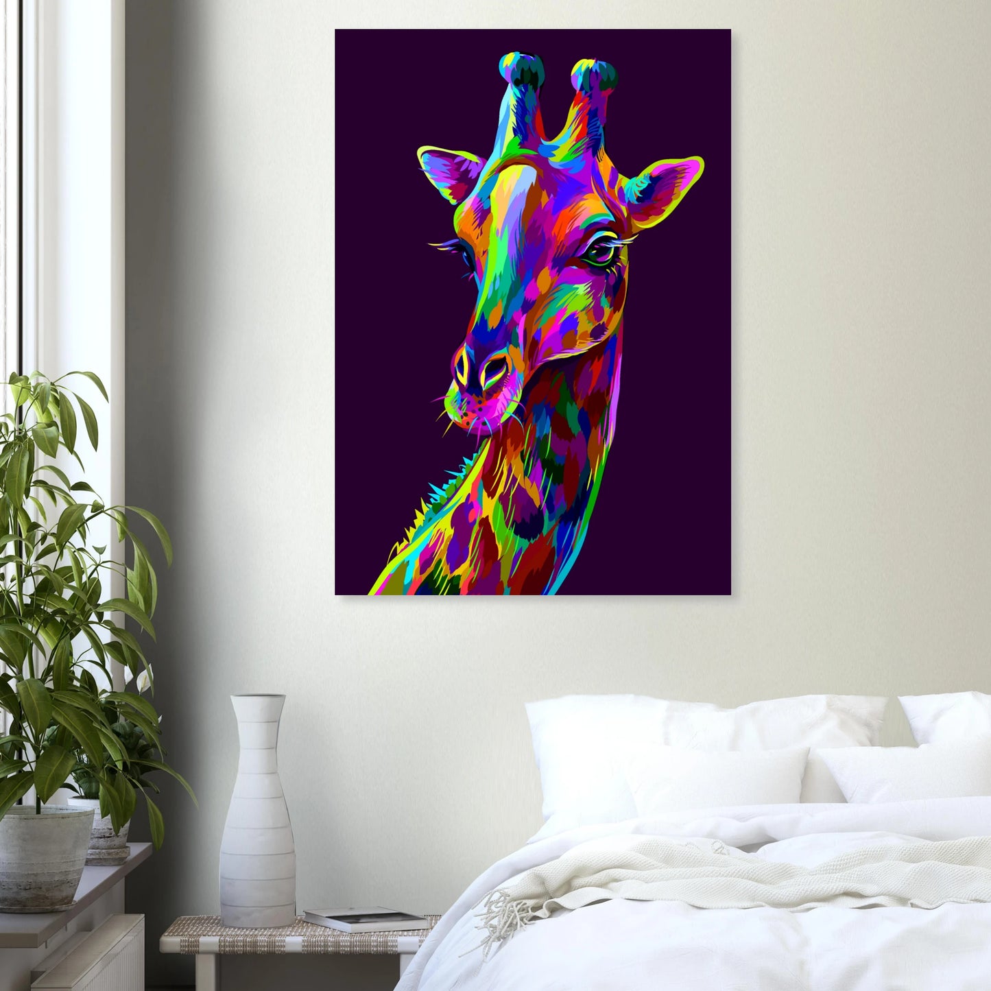 Grande giraffe imprimée sur métal en sublimation