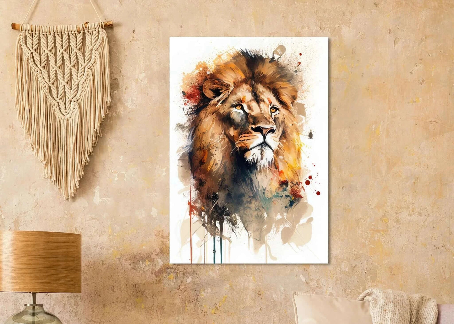Cadre Lion chambre