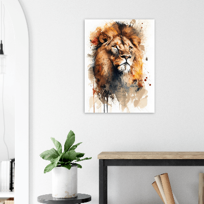 Cadre aluminium lion majestueux