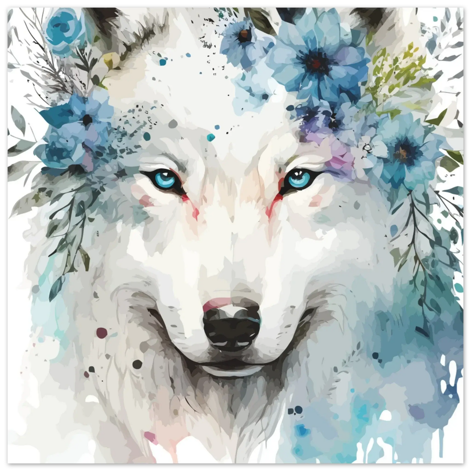Collection polaire - loup blanc imprimé sur aluminium 