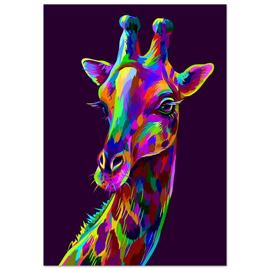 Canvas impression sur métal girafe watercolor moderne